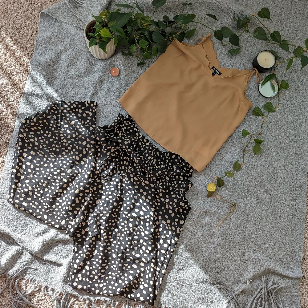 Francesca's Pants High Waist Wide Leg Elastic Belt Size L Blue - Picture 8 of 11